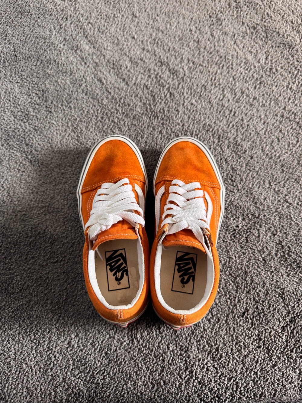 Vans Yellow Orange Low-Top Suede Skate Sneakers